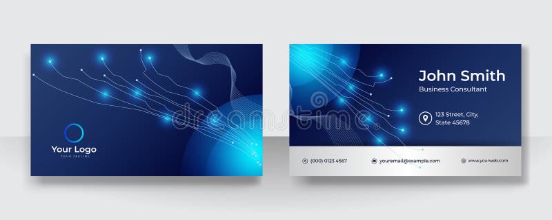 Business Card Background Blue Set of Horizontal Templates03 Stock Vector   Illustration of holder mock 110810823
