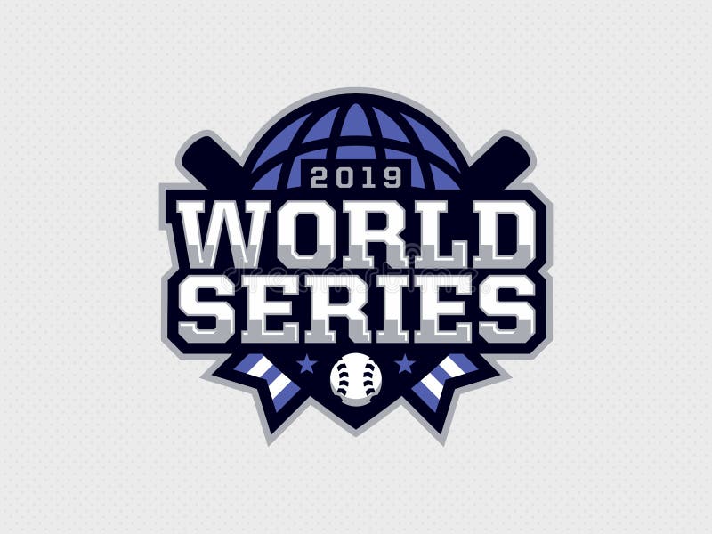 Modern professional emblem logo world series for baseball games royalty free illustration