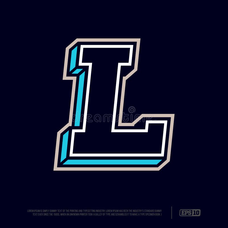 Modern Professional Letter Emblem for Sport Teams. L Letter Stock