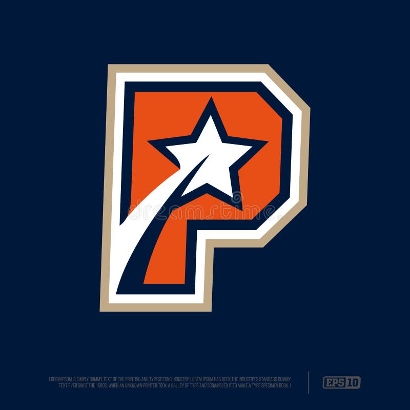Modern Professional Letter Emblem for Sport Teams. P Letter Stock