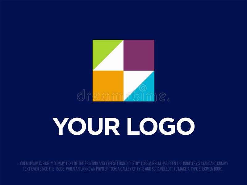 Modern Professional Logo with a Square with a Zipper Inside Stock