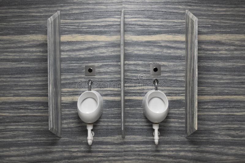 Modern Public Urinal with Gray Walls Stock Photo Image of clean