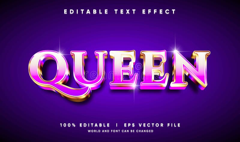 Modern queen vector teksteffect stock illustratie