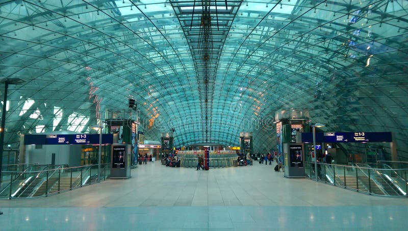 Modern railway station near Frankfurt airport