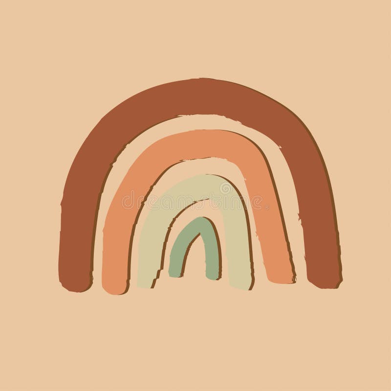 Modern Rainbow Shape in Pastel Brown,orange,green Colors. Modern Hand Drawn  Vector Illustration Stock Vector - Illustration of print, pallet: 169614871