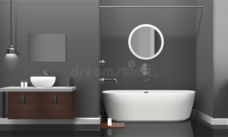 Modern Realistic Bathroom Interior Design