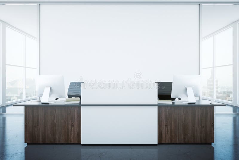 Modern reception desk stock illustration