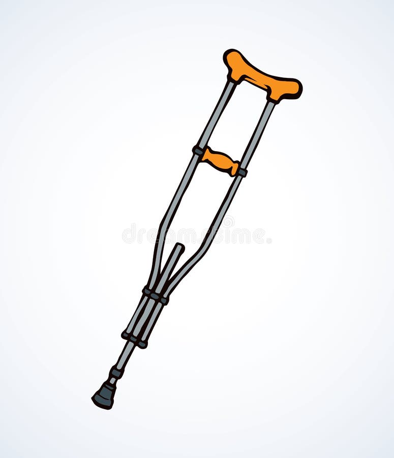 Crutch. Vector drawing stock vector. Illustration of fracture 113545304