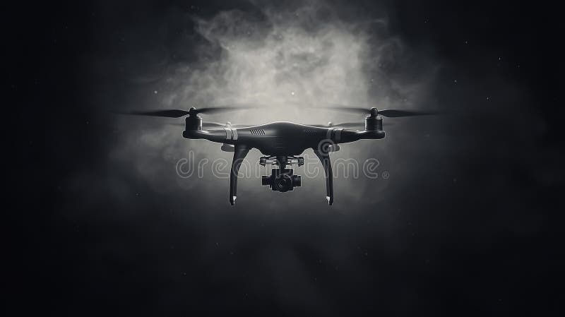 Modern rendering of a drone in wire-frame style, depicting visible and invisible layers separately. royalty free stock images