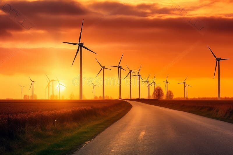 Modern Renewable Energy Solutions Solar, Wind, and Hydro Power Stock