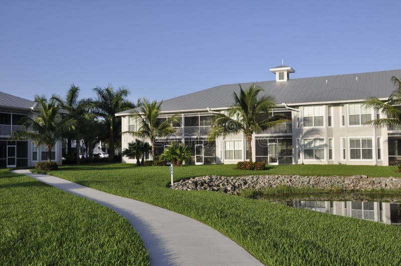 Modern resort building royalty free stock photos