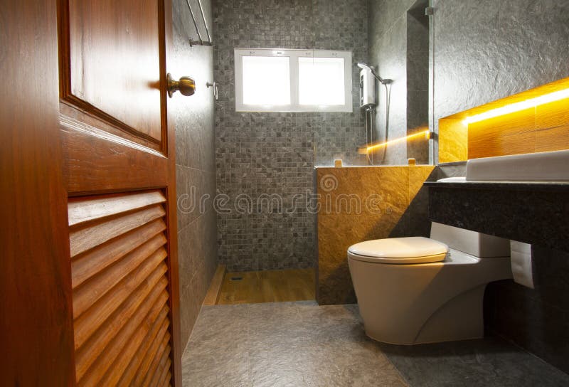 Modern restroom interior royalty free stock images