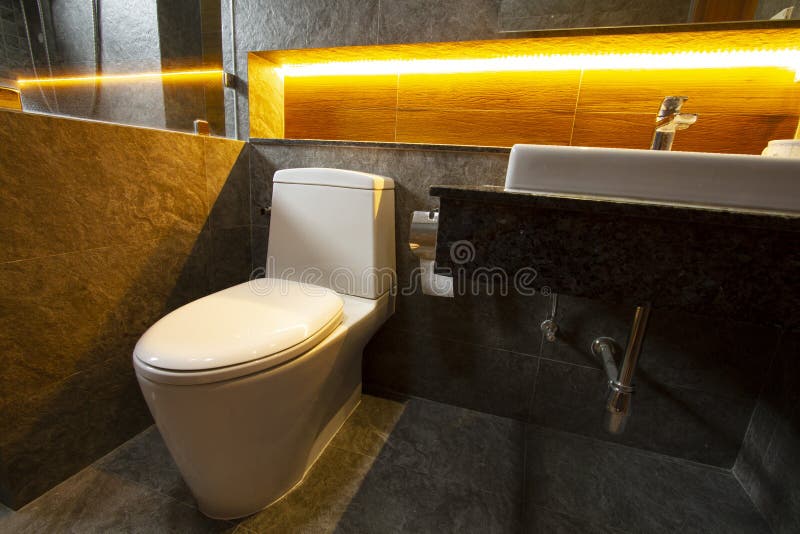 Modern restroom interior royalty free stock photo