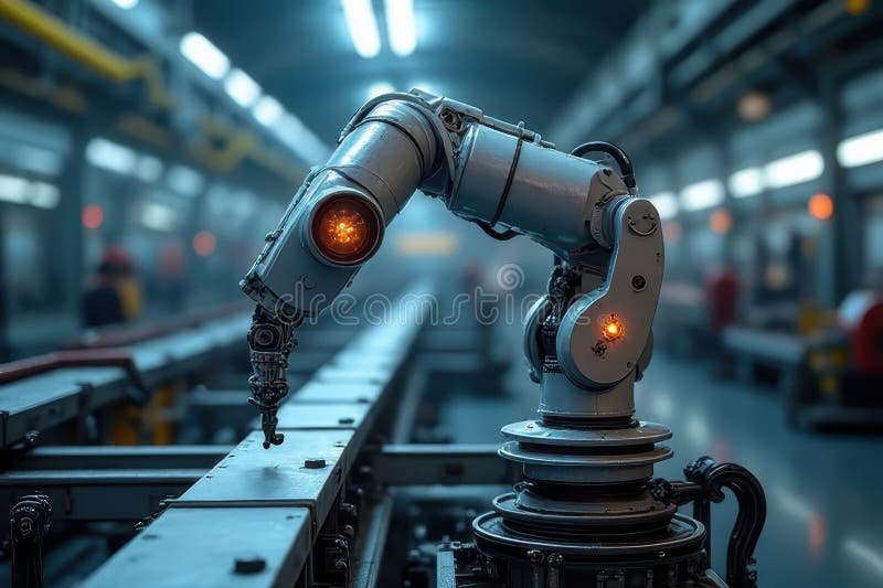 Advanced Industrial Automation in Action stock illustration