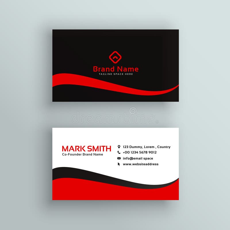 Modern rood en zwart adreskaartjeontwerp vector illustratie Modern rood en zwart adreskaartjeontwerp vector illustratie