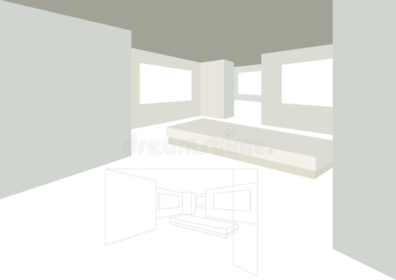 Modern Room Layout stock illustration