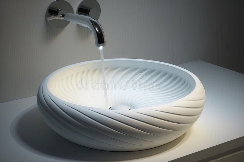 A Modern Round White Wash Basin with Sleek Lines and a Minimalist