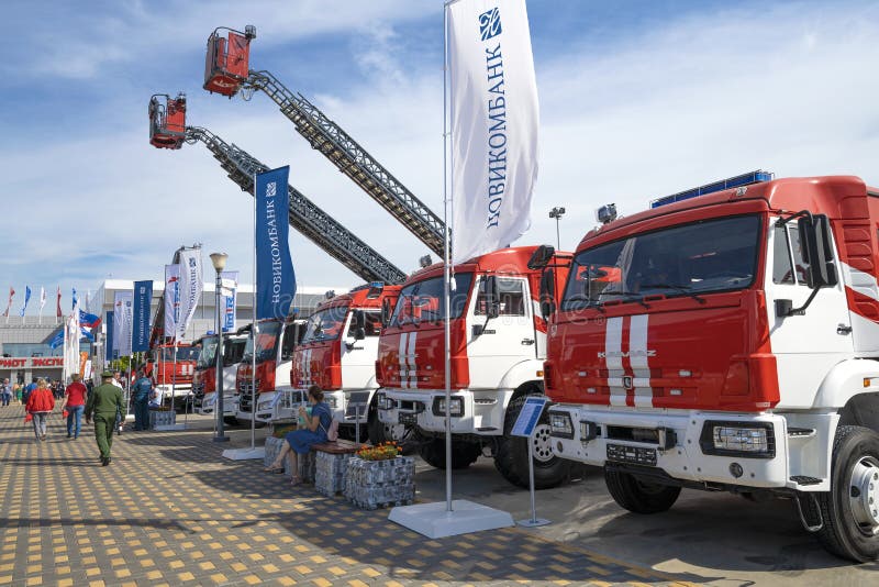 New Modern Fire Truck Based on Volvo FMX 500 Editorial Stock Image