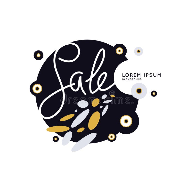 Modern Sale Poster with Geometric Shapes, Vector Illustration Stock