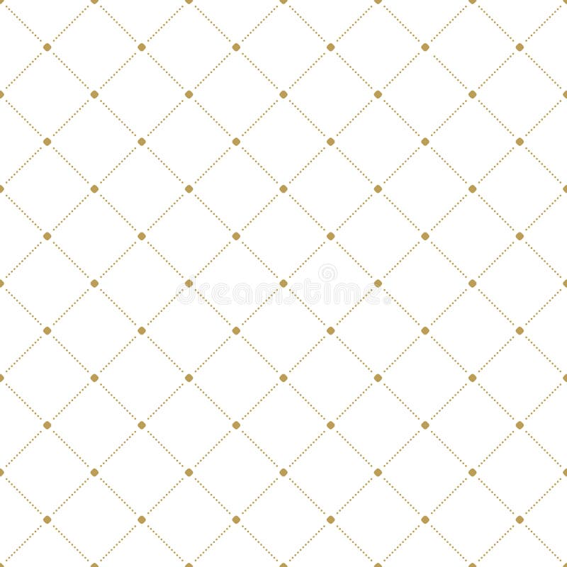 Golden vector seamless pattern with small diamonds, star shapes, rhombuses.  Abstract gold and white geometric texture. Simple minimal wide repeat  background. Luxury design for decor, wallpaper, web Stock Vector