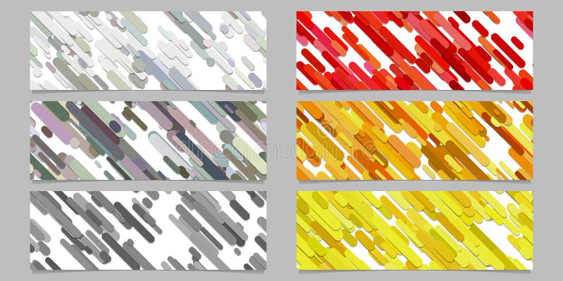 Modern seamless random diagonal stripe pattern banner background design set - horizontal rectangle vector graphics vector illustration