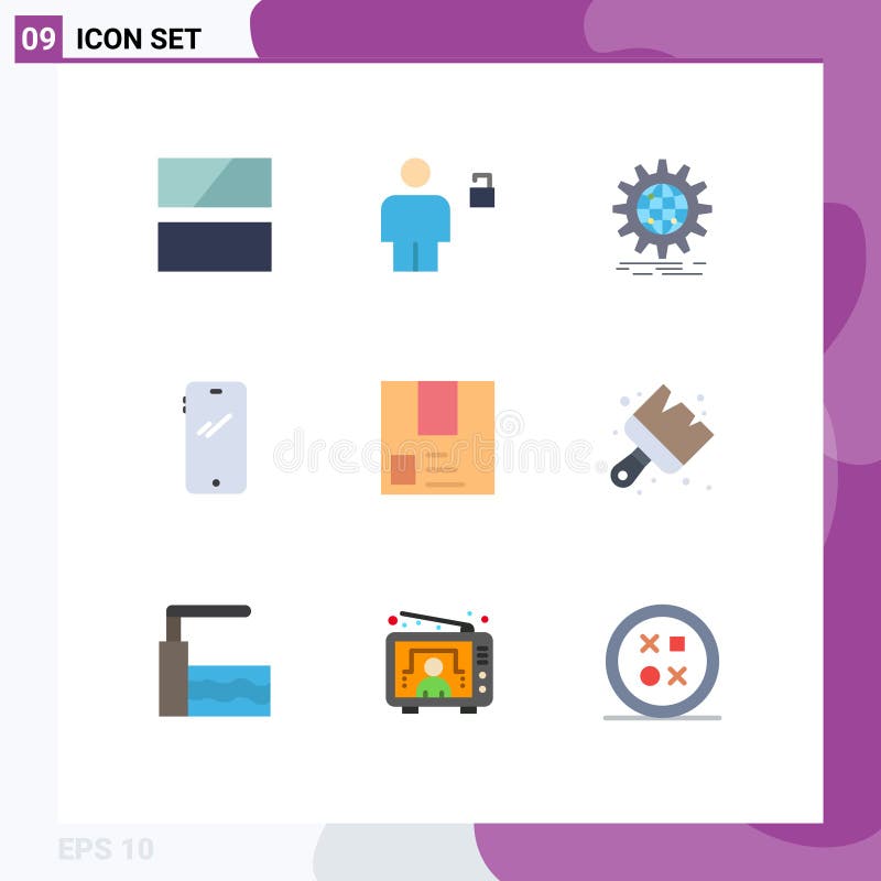 Download Modern Set Of 9 Flat Colors Pictograph Of Android, Smart ...
