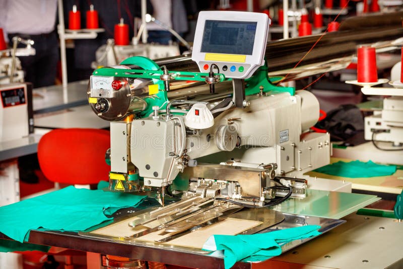 Modern Sewing Equipment in a Sewing Factory, a Sewing Machine with Programmable Functions Close