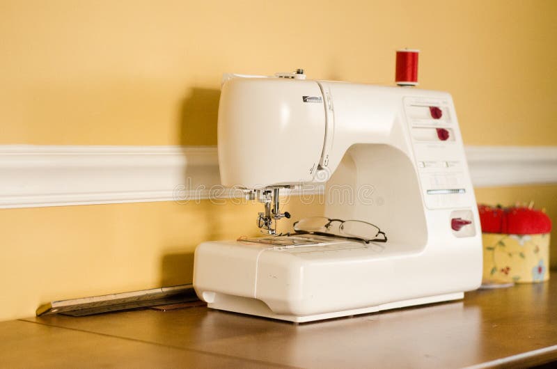 Modern sewing machine stock image. Image of table, craftsmanship 89226579