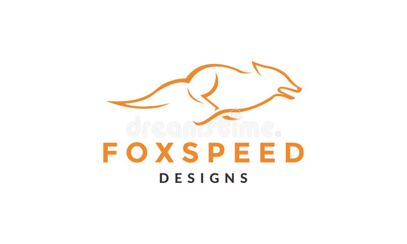 Modern shape fox or wolf run logo vector icon illustration design stock illustration