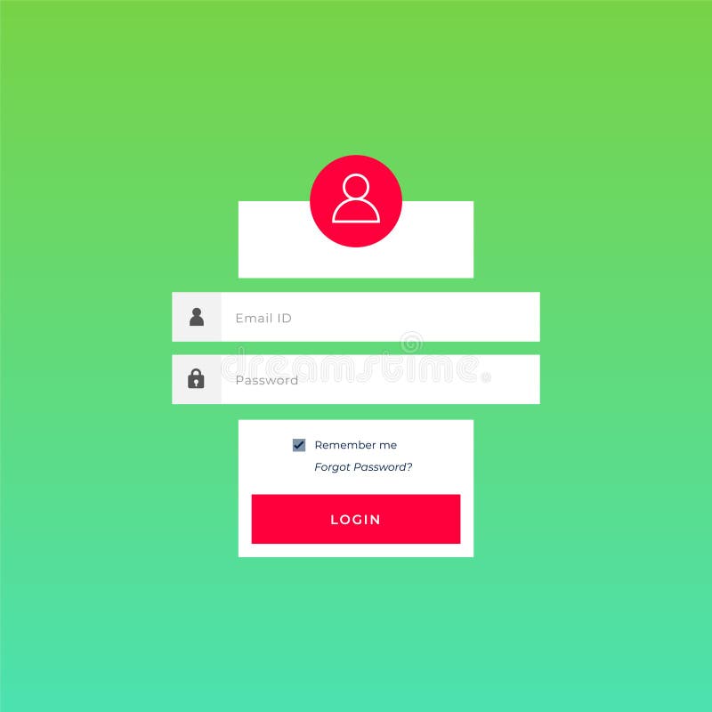 Modern signup application form template for web access stock illustration