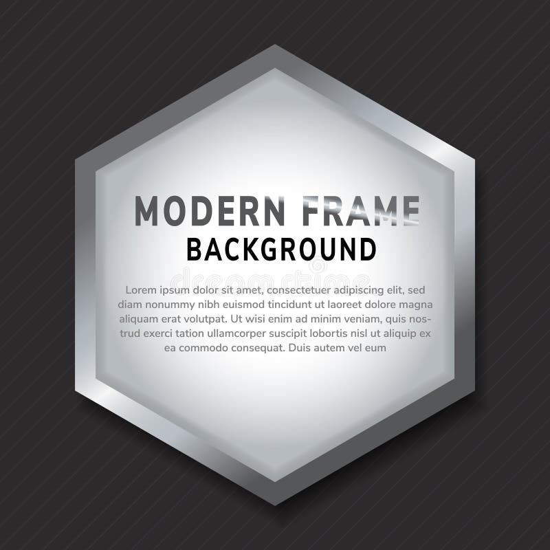 Download Modern Silver Hexagon Frame Mockup On Dark Background ...