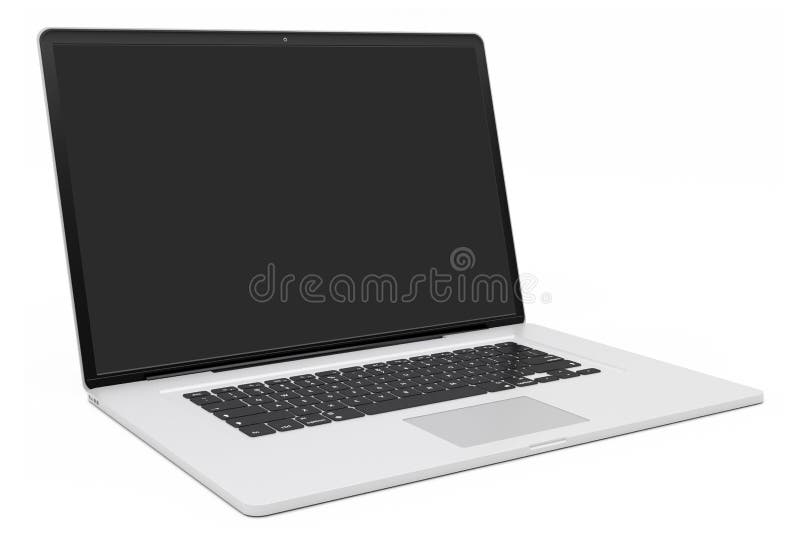 Modern silver laptop 3D rendering stock illustration Modern silver laptop 3D rendering stock illustration