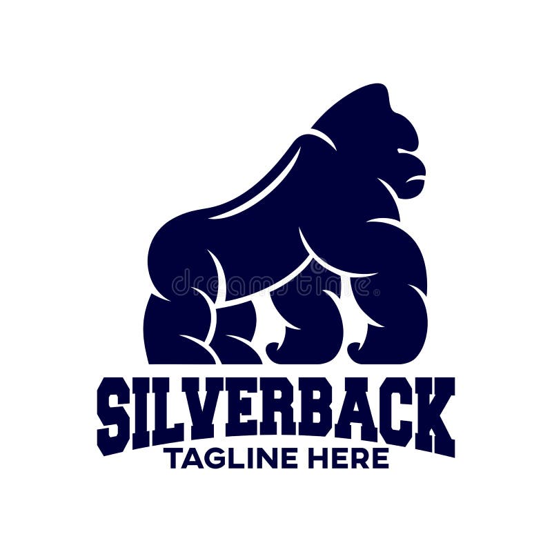 Modern silverback gorilla mascot logo. 