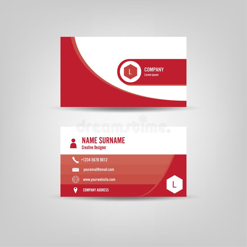 Modern Simple Business Card Template with Flat User Interface, V Stock ...