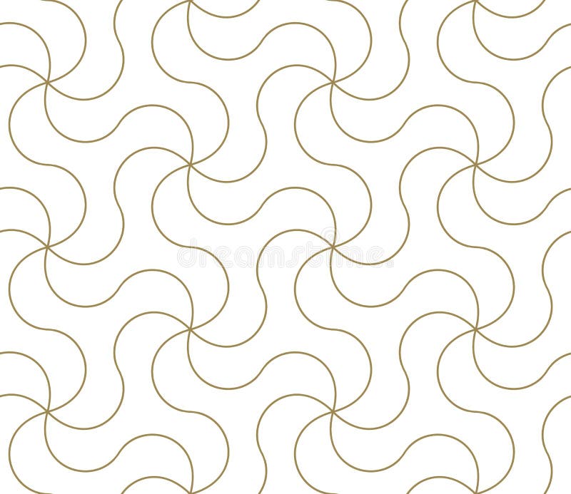 Modern simple geometric vector seamless pattern with gold line texture on white background. Light abstract wallpaper stock illustration