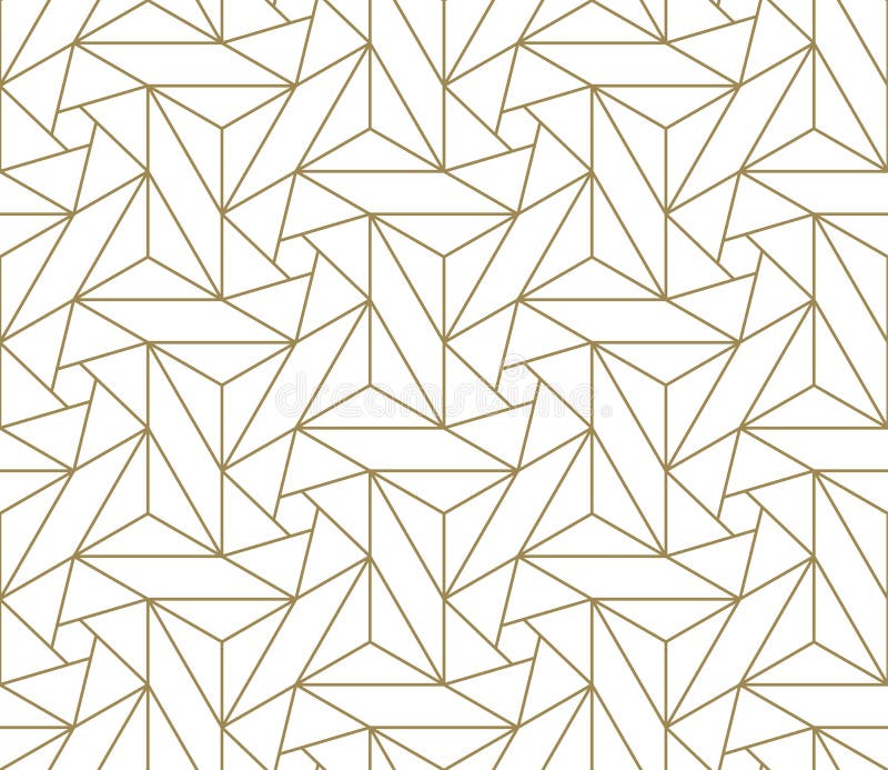 Modern simple geometric vector seamless pattern with gold line texture on white background. Light abstract wallpaper