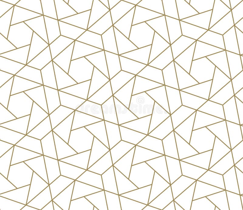 Modern Simple Geometric Vector Seamless Pattern With Gold Line Texture On White Background Light Abstract Wallpaper Stock Vector Illustration Of Geometric Backdrop