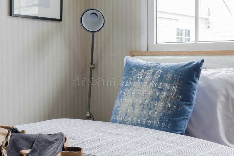 207 Modern Single Bedroom Blue Pillow Stock Photos Free & Royalty