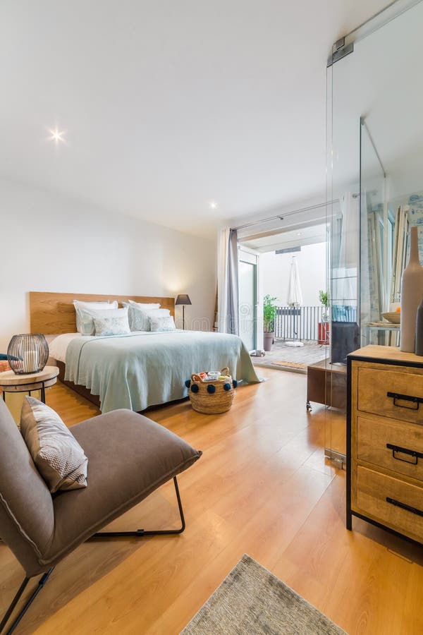 Modern Single Bedroom House with Small Kitchen Stock Image Image of