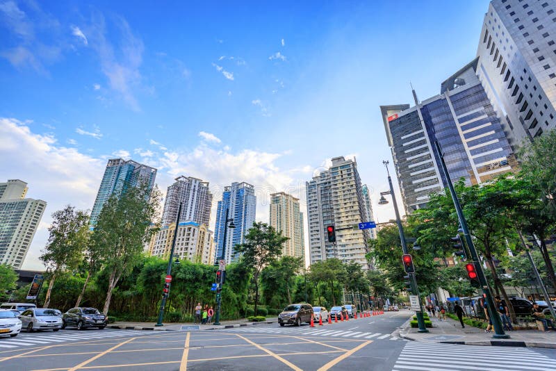 Modern skyscrapers at Bonifacio Global City on Sep 1, 2017 in Ta