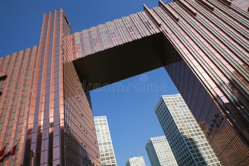 Modern skyscrapers at wide angle