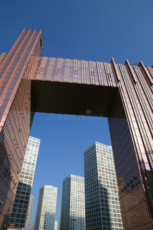 Modern skyscrapers at wide angle