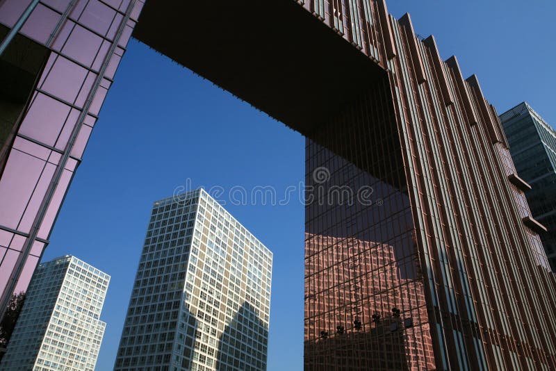 Modern skyscrapers at wide angle