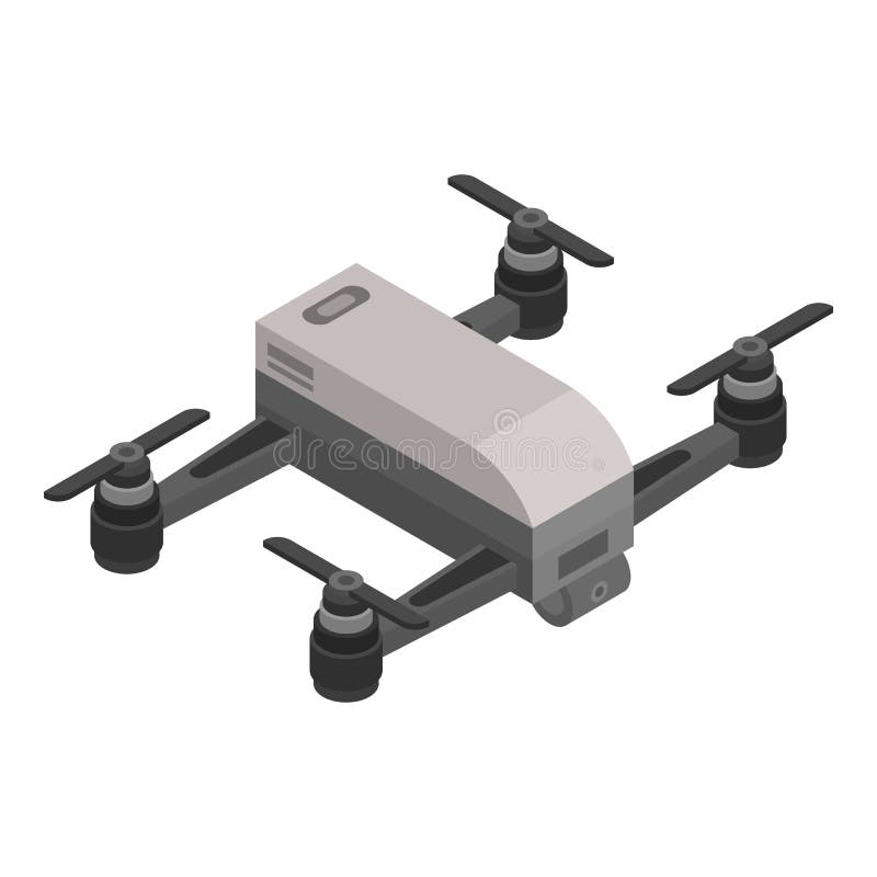 Modern small drone icon, isometric style stock illustration