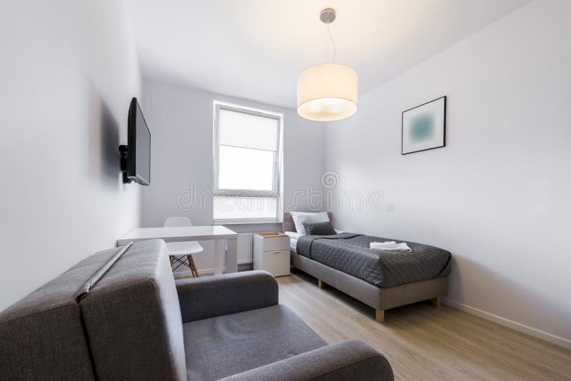 Modern and Small Sleeping Room Interior Design Stock Photo Image of