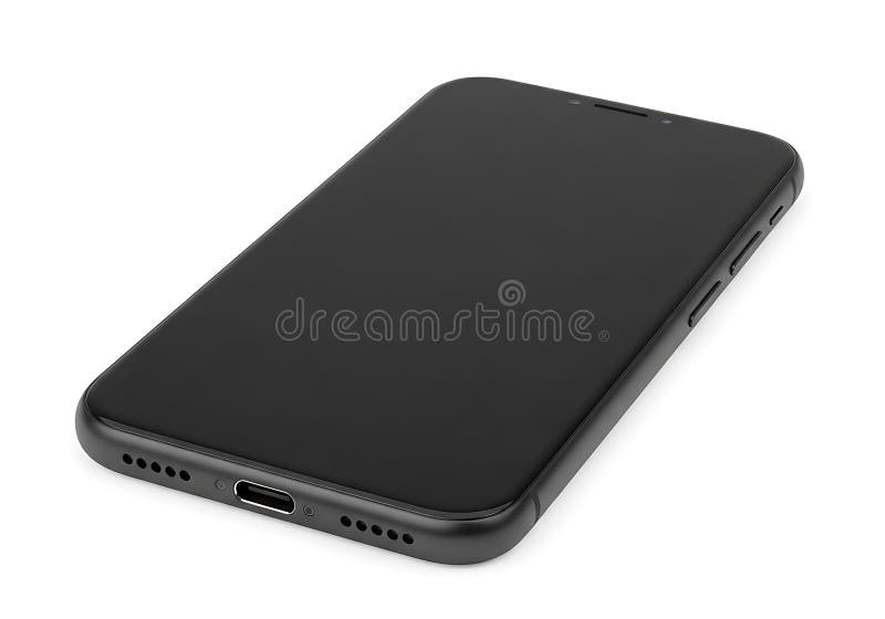 Modern smartphone with black back isolated on white background vector illustration