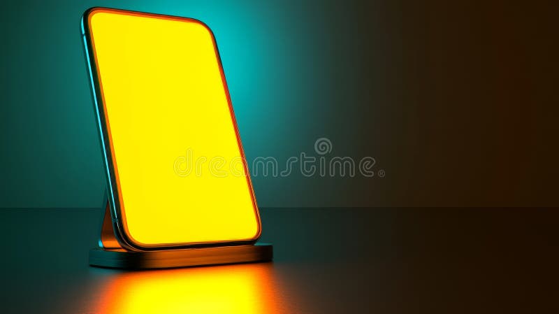 A modern smartphone is positioned against a gradient background, highlighting its sleek design and elegant appearance royalty free stock photography