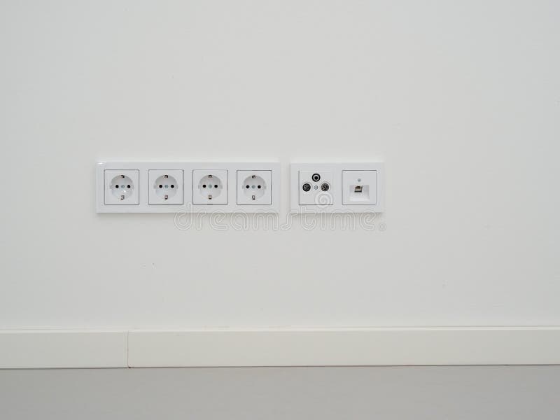 Modern Sockets in the Wall. Multifunctional Socket with