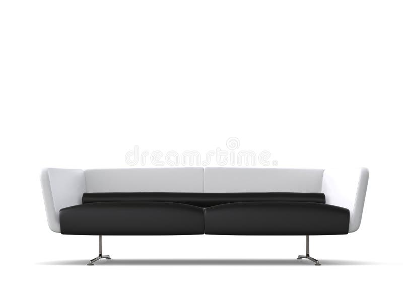 Modern Sofa with White Backrest and Black Seat Cushions Stock Photo Image of chair, isolated