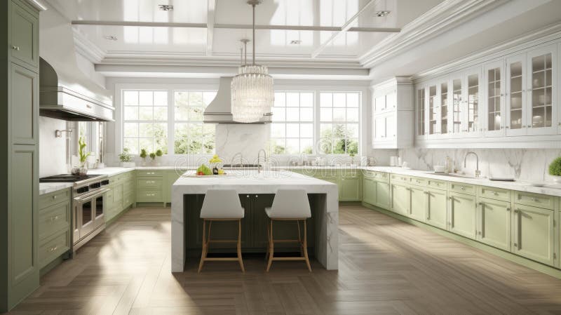 https://thumbs.dreamstime.com/b/modern-spacious-kitchen-combination-white-pistachio-colors-natural-wood-flooring-large-windows-island-interior-278512355.jpg